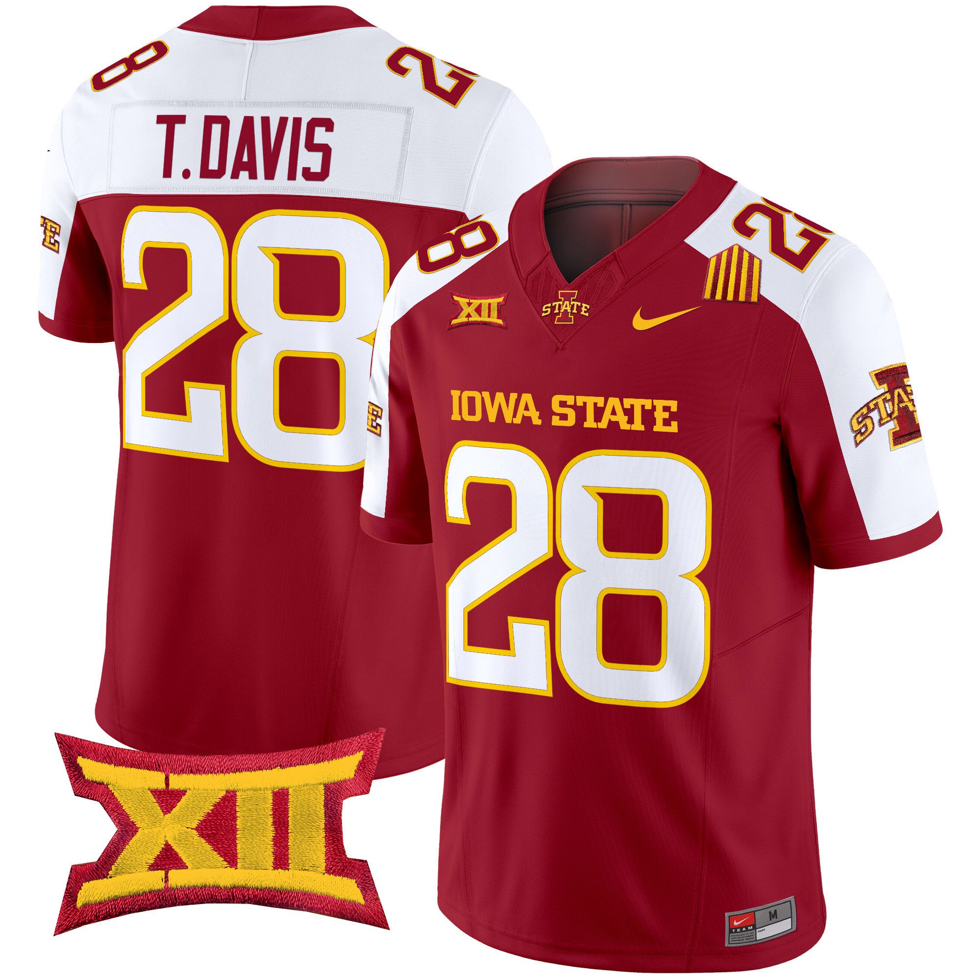 Men Iowa State Cyclones #28 T.Davis Red Nike 2024 Vapor Limited NCAA Jersey